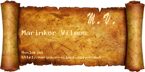 Marinkor Vilmos névjegykártya